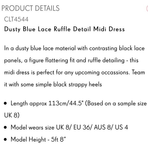 PrettyLittleThing Blue Lace Dress - Picture 5 of 6